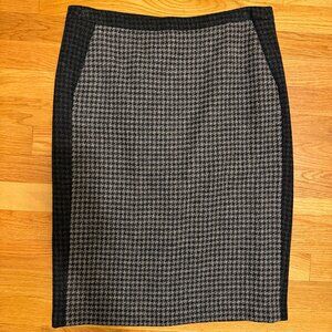 J Crew No. 2 Pencil Skirt in Color-block Houndstooth